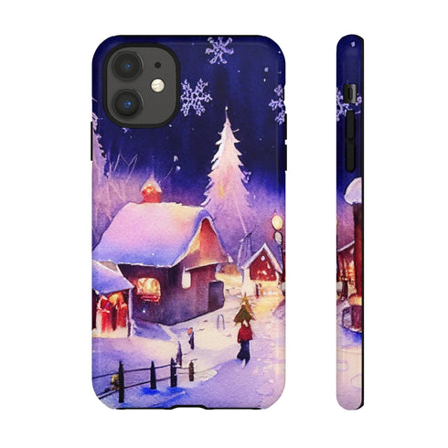 Christmas Homes in the Snow - Impact Resistant Phone Case iPhone 11 Glossy